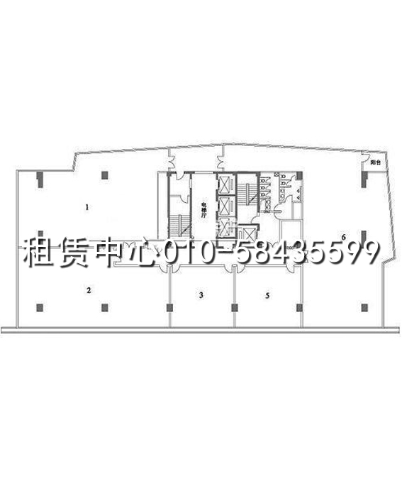 中国红街大厦标准层平面图